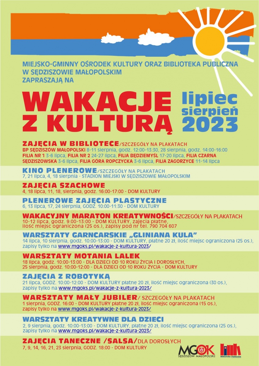 Wakacje z kulturą- MGOK Sędziszów Młp.
