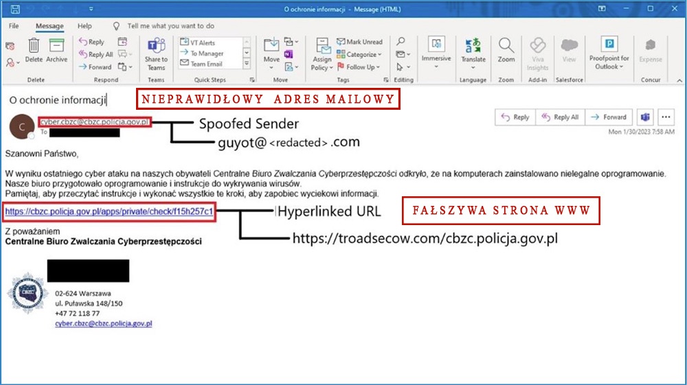 Uważaj, oszuści wysyłają podstępny e-mail. Podszywają się pod policjantów