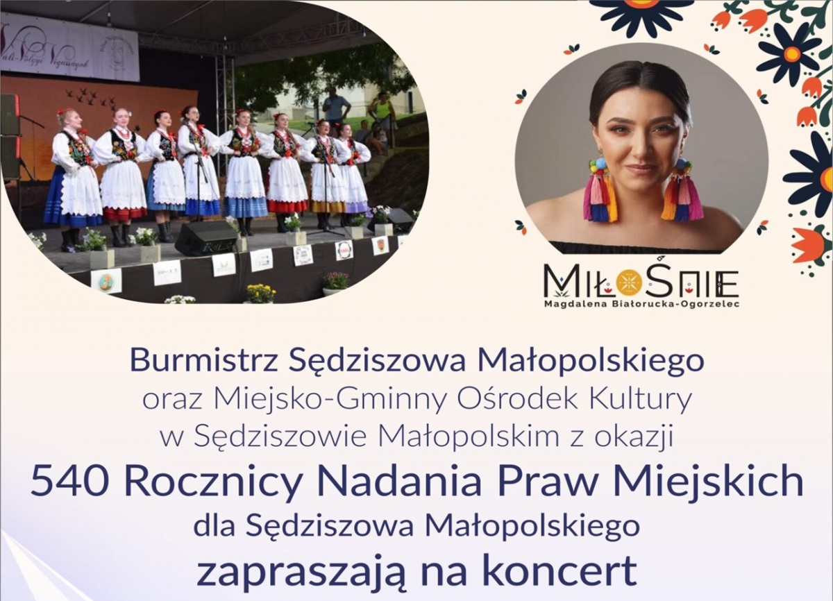 Koncert z okazji 540 Rocznicy Nadania Praw Miejskich dla Sędziszowa Młp.