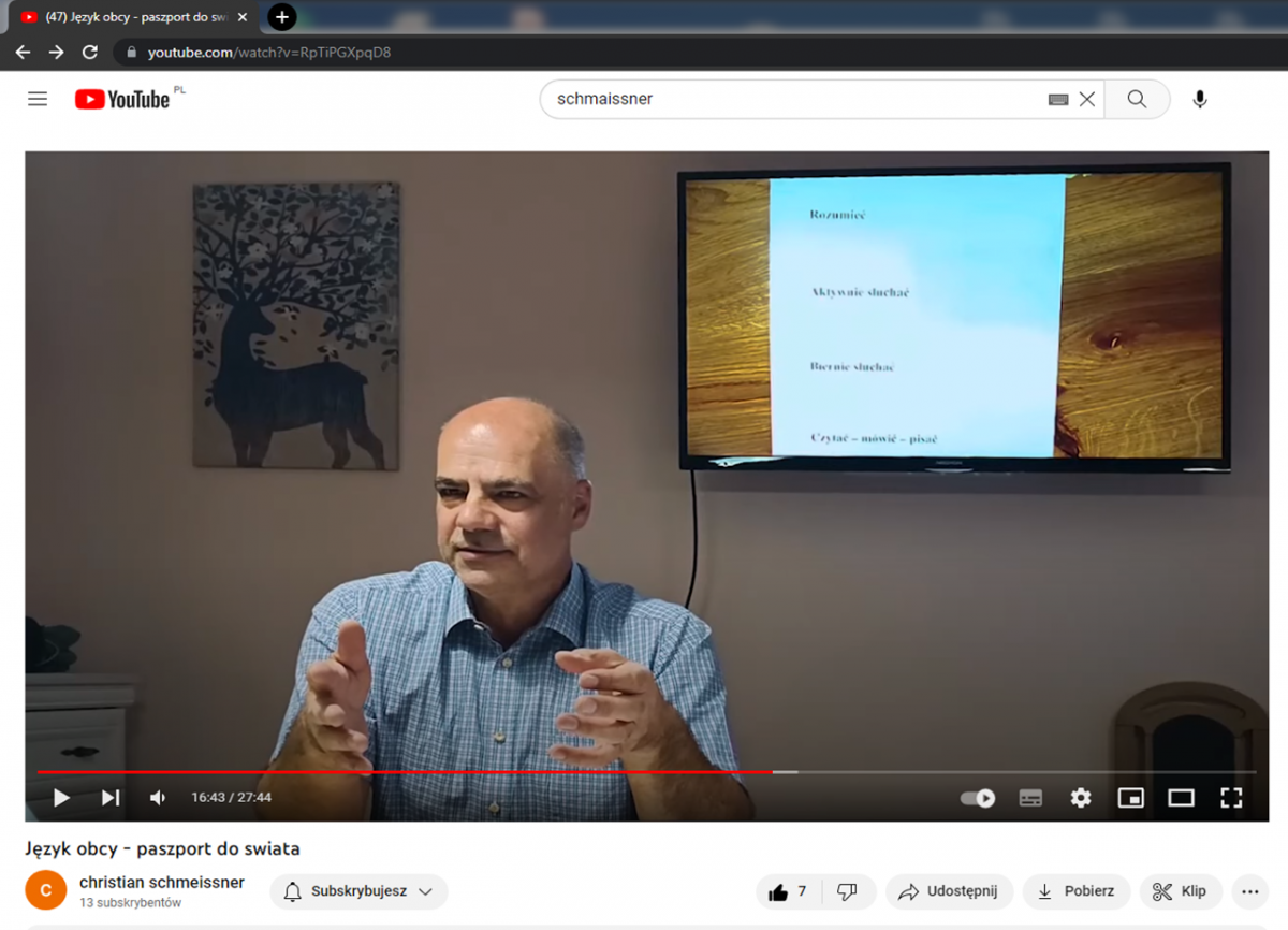 Może tak opanujesz język obcy. Mieszkaniec Wiśniowej objaśnia metodę na YouTube