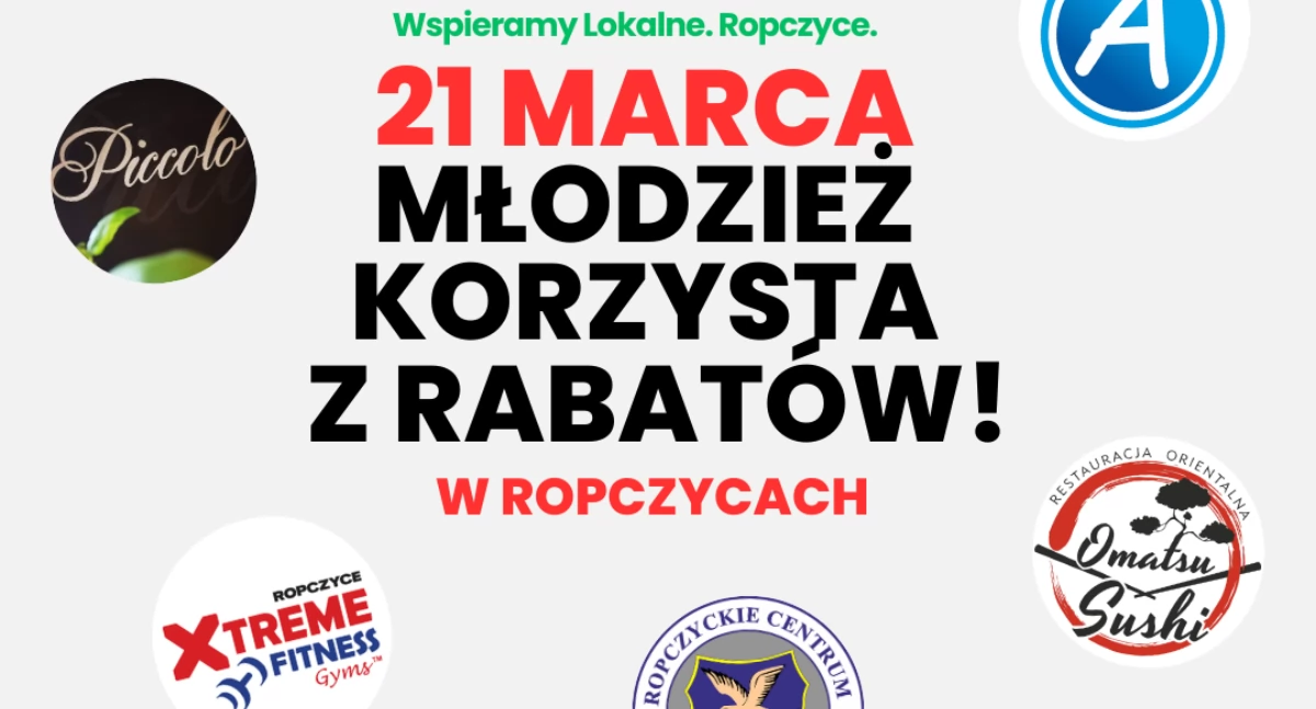 Ropczyce wspierają lokalny biznes na powitanie wiosny! Specjalne zniżki dla uczniów i studentów już 21 marca.