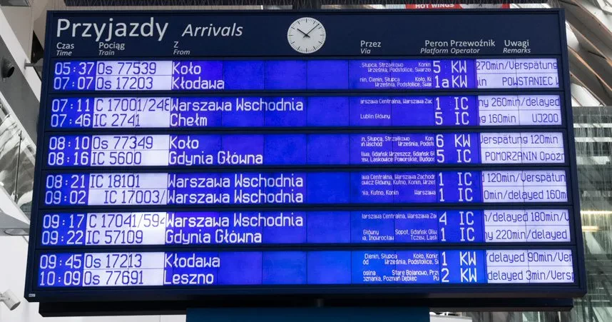 Poznań: opóźnione pociągi PKP. Problemy na kolei z powodu awarii