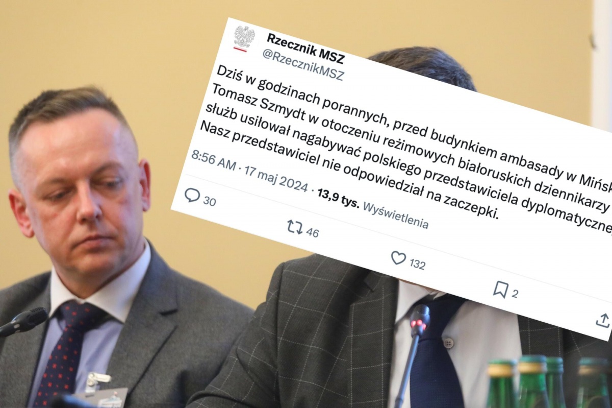 Szmydt w polskiej ambasadzie nie został zatrzymany. Nękał pracownika placówki