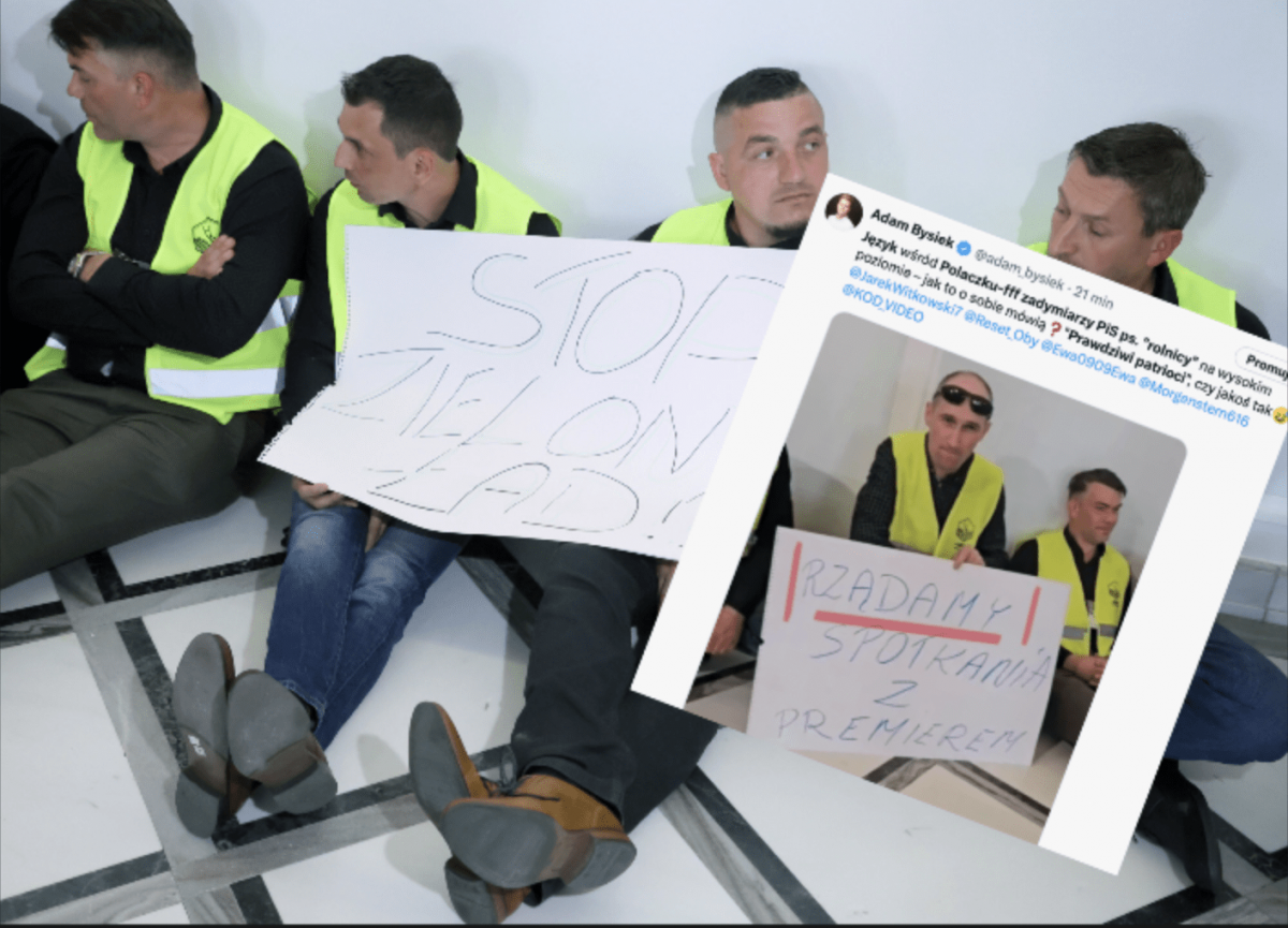 Kompromitacja rolników w Sejmie. Baner z błędem 