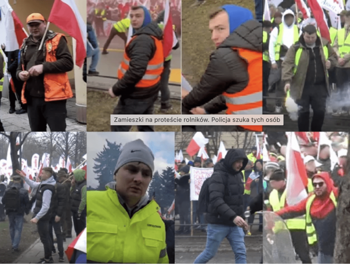 Rolnicy poszukiwani przez policję. Mamy zdjęcia zadymiarzy