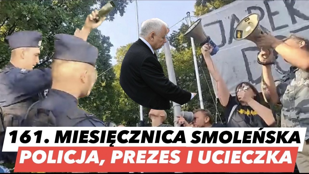 161. miesięcznica smoleńska - policja, Kaczyński i zatkane uszy