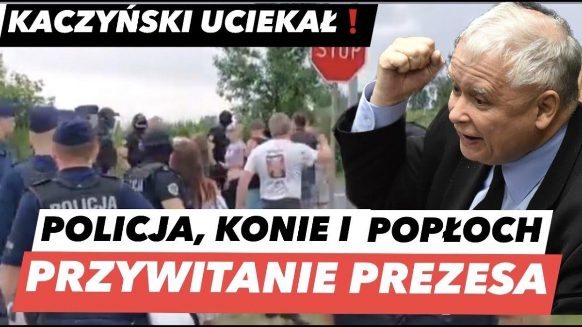 Kaczyński uciekał - przywitanie prezesa PiS