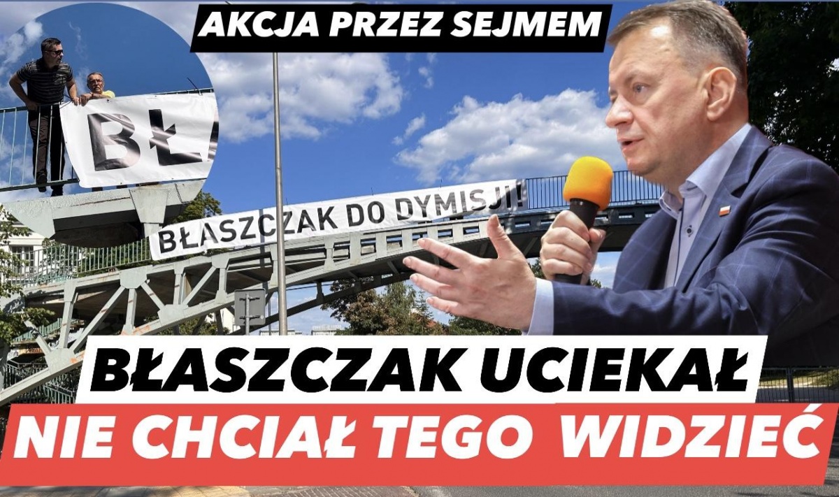 Błaszczak uciekał - nie chciał tego widzieć. Akcja przed sejmem [nagranie]