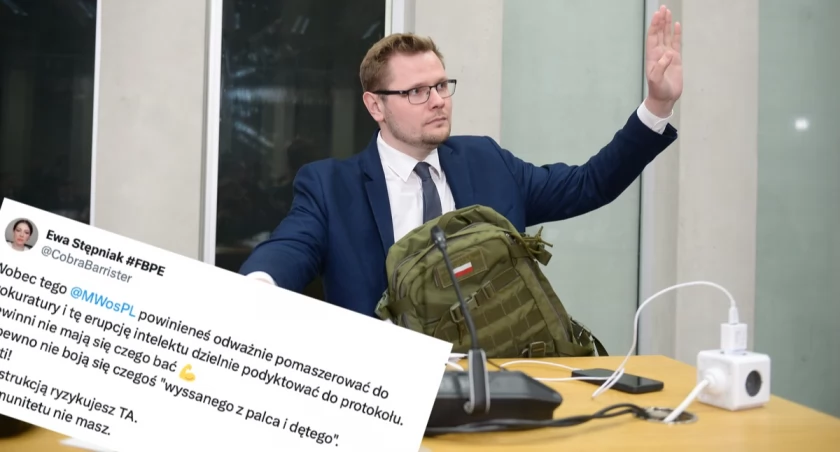 Prawniczka zaapelowała do Wosia. Poleca mu marsz do prokuratury
