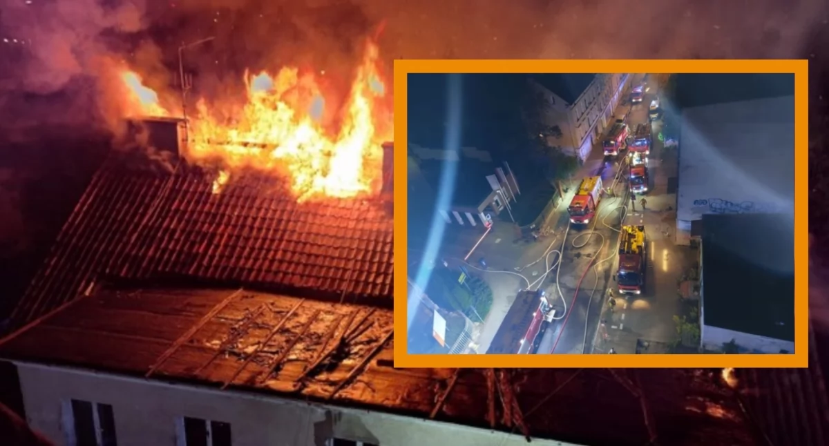 Pożar kamienicy w Olsztynie. Strażacy walczyli z ogniem przez kilka godzin [ZDJĘCIA]