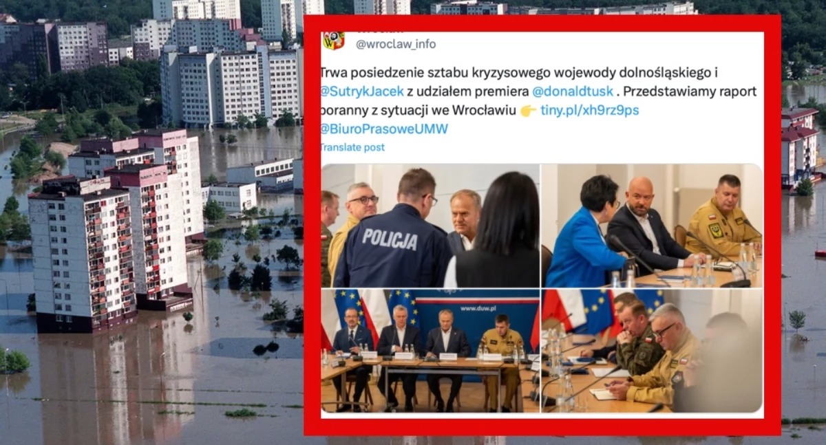 Premier Tusk we Wrocławiu. Gotowość służb w obliczu groźby powodzi błyskawicznych