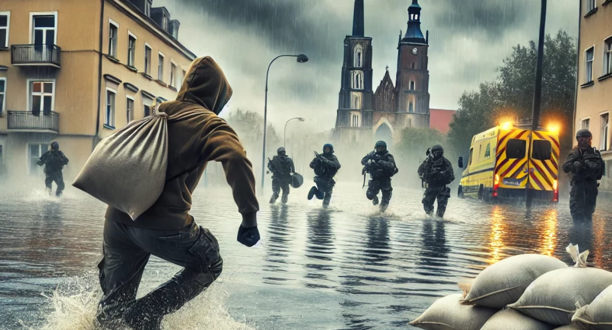 Napad we Wrocławiu. Złodziej okradł ratowników zabezpieczających miasto przed powodzią
