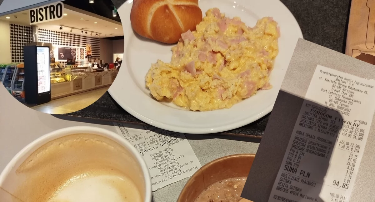 Pokazała paragon z bistro na lotnisku Poznań-Ławica. Padł zarzut o oszustwo i wyzwiska 