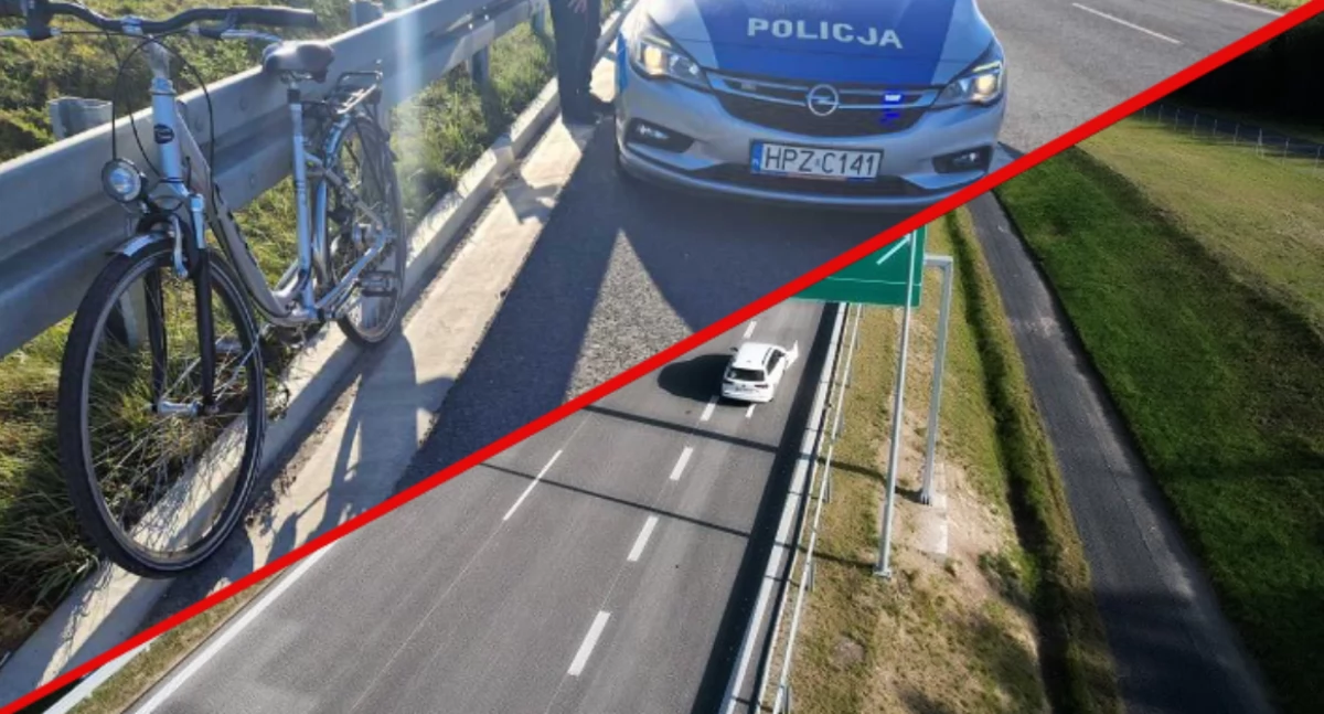 Szaleniec jechał rowerem po drodze ekspresowej. Gnał trasą S7
