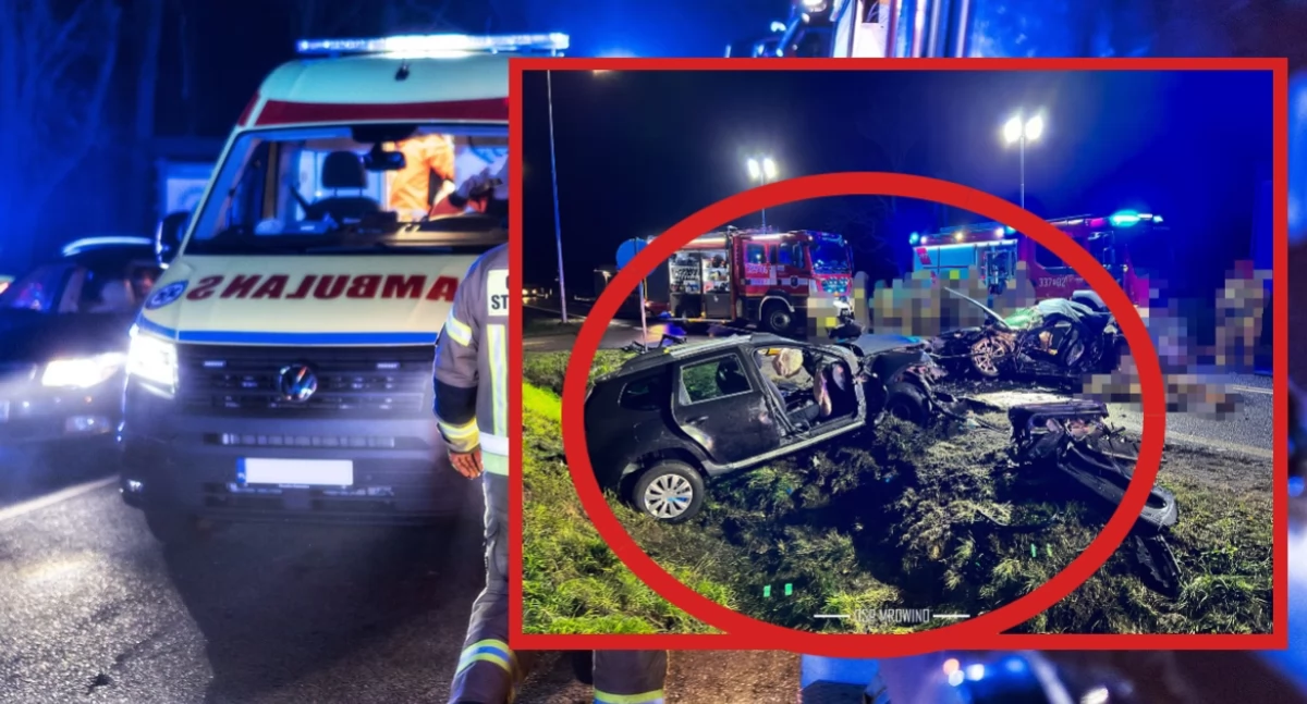 Śmiertelny wypadek na trasie Poznań. Zderzenie dwóch samochodów