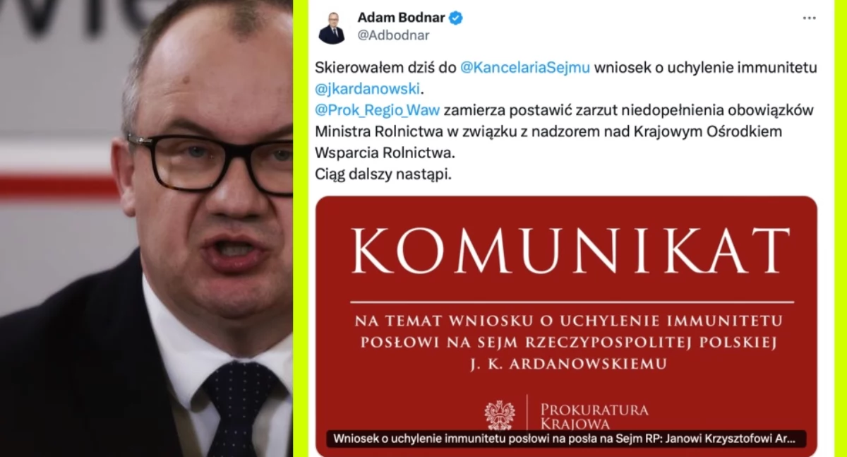 Wnioski o uchylenie immunitetów Szczuckiego, Obajtka, Ardanowskiego. Komunikat prokuratury