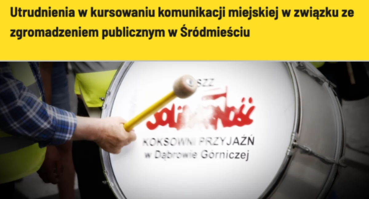 Protest energetyków w Warszawie. Szczegóły wydarzenia i utrudnienia w komunikacji miejskiej