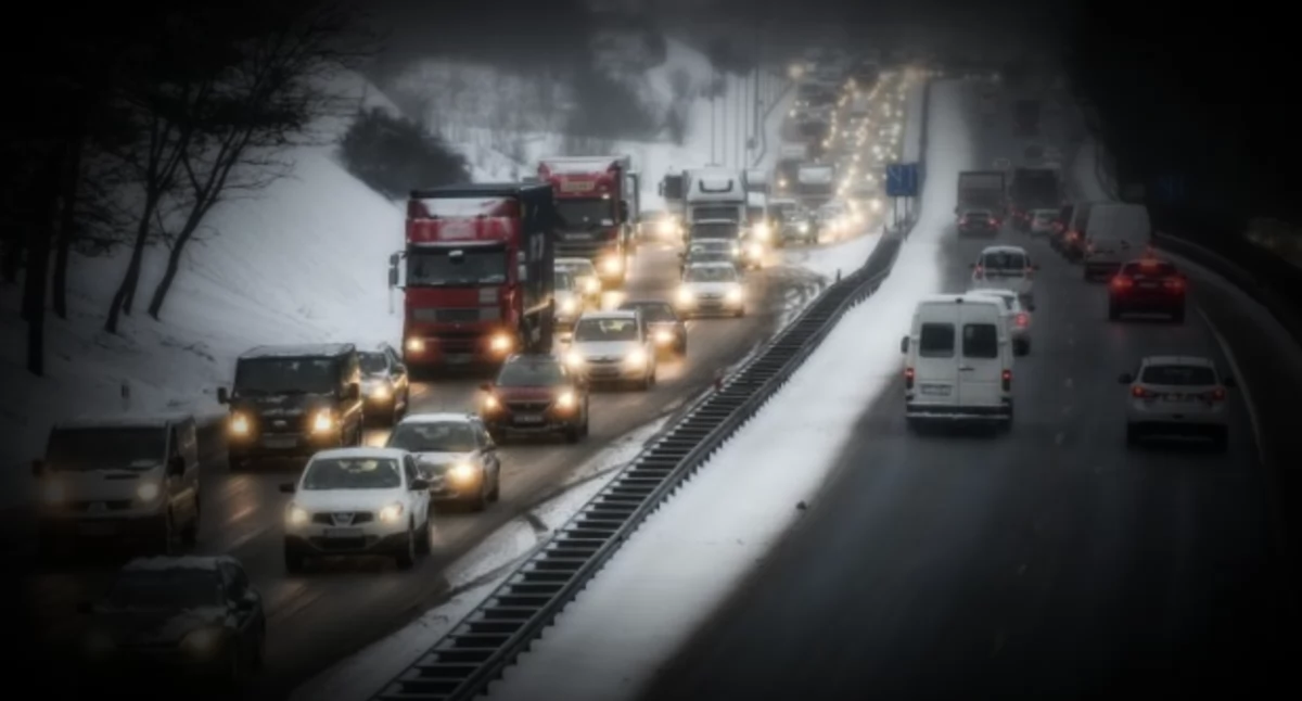 Karambol na Śląsku. Zderzenie 9 aut spowodowane trudnymi warunkami atmosferycznymi