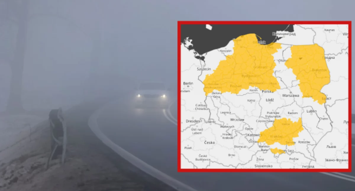 Gęsta mgła i ograniczona widoczność w 13 województwach. Ostrzeżenia IMGW