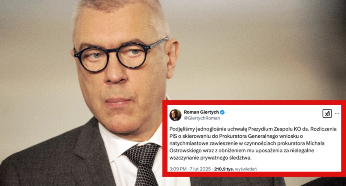 Roman Giertych: Prokurator Ostrowski powinien zostać zawieszony. Chodzi o rzekomy 