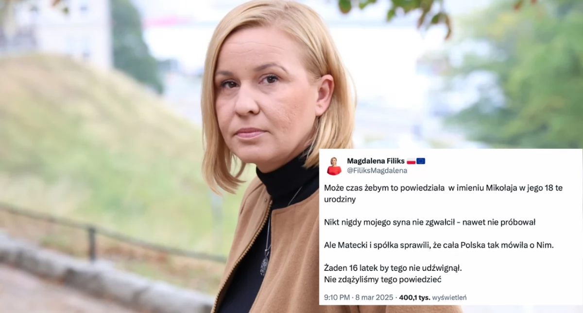 Oświadczenie Magdaleny Filiks w 18. urodziny Mikołaja. Stanowcza reakcja na krzywdzące oskarżenia