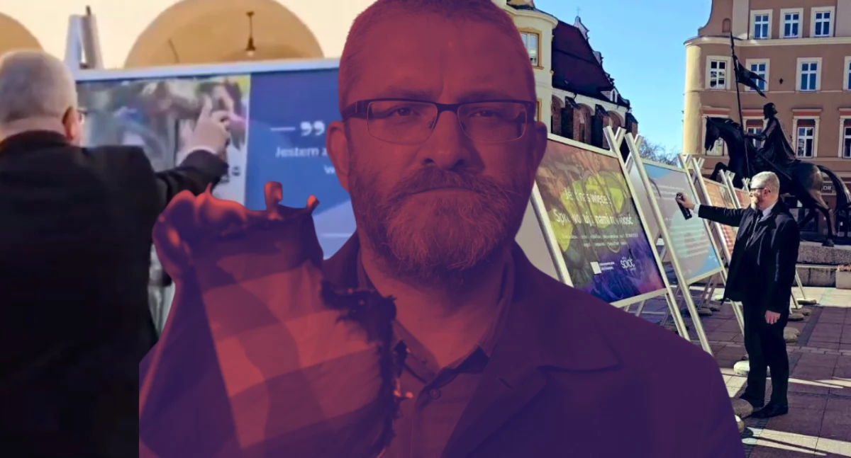 Opole: Braun niszczy wystawę sprayem. Zamalował banery LGBT