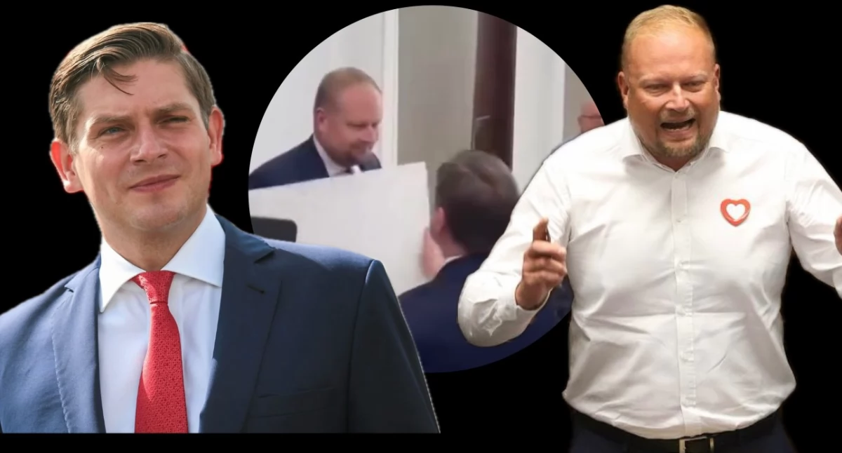 Starcie Kownacki i Zembaczyński. Poseł PiS rzuca banerem 
