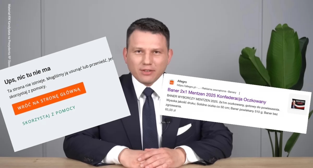 Ujawniamy: Banery Mentzena na Allegro, PKW milczy. Czy i kto łamie prawo – wyjaśniamy