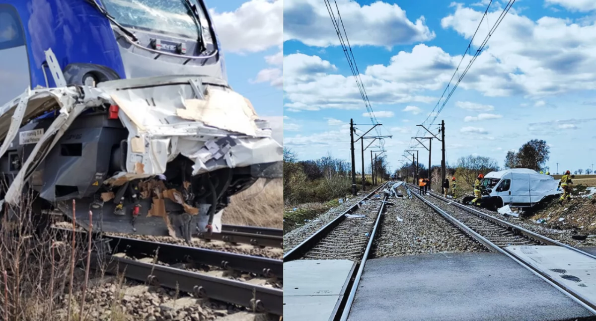 Śmiertelny wypadek w Polednie: bus zderzył się z pociągiem, kierowca nie żyje