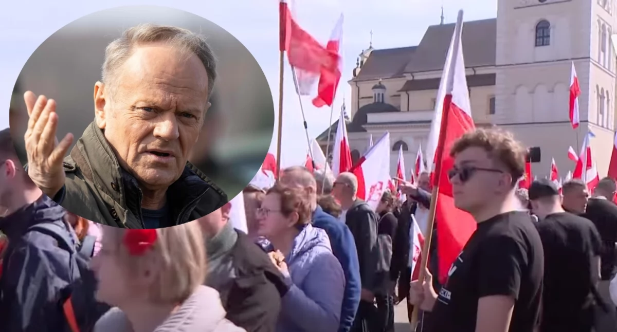 Premier Tusk odpowiada uczestnikom marszu PiS: „Doceniam skandowanie jego nazwiska”