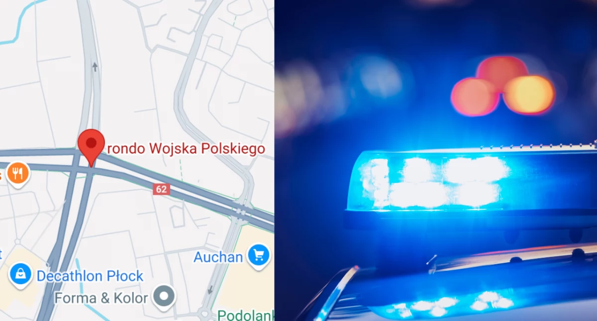 Tragiczny wypadek w Płocku. Auto uderzyło w drzewo i spłonęło – dwie osoby nie żyją