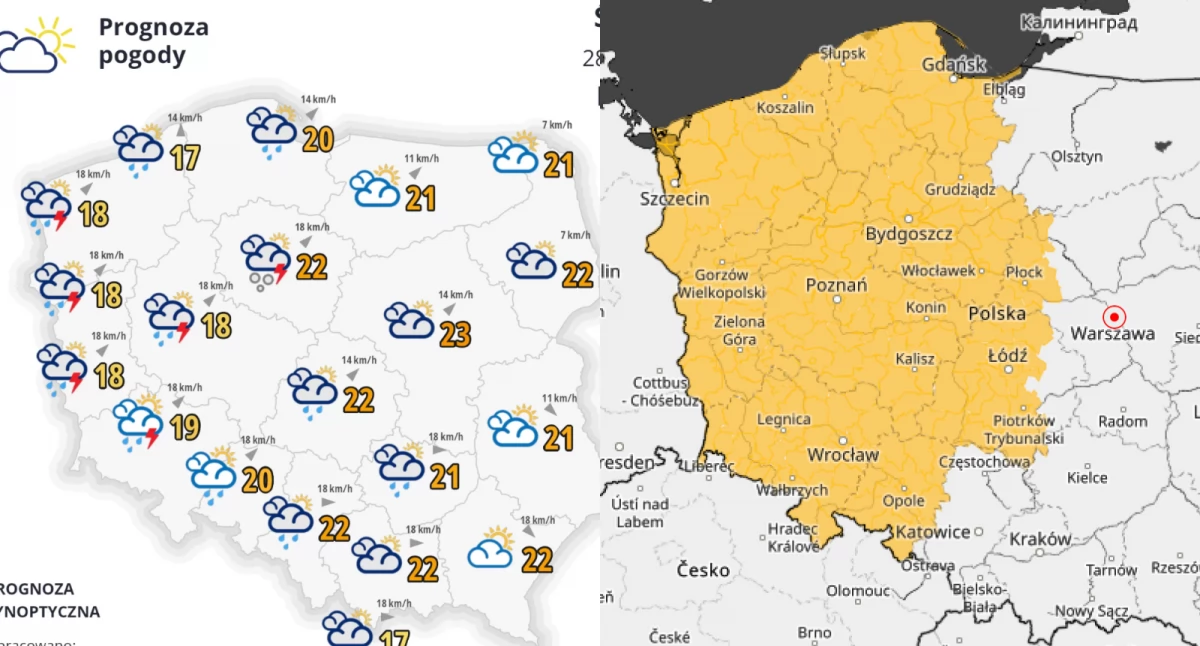 Prognoza pogody na dziś w Polsce: Burze, opady i zmienne temperatury