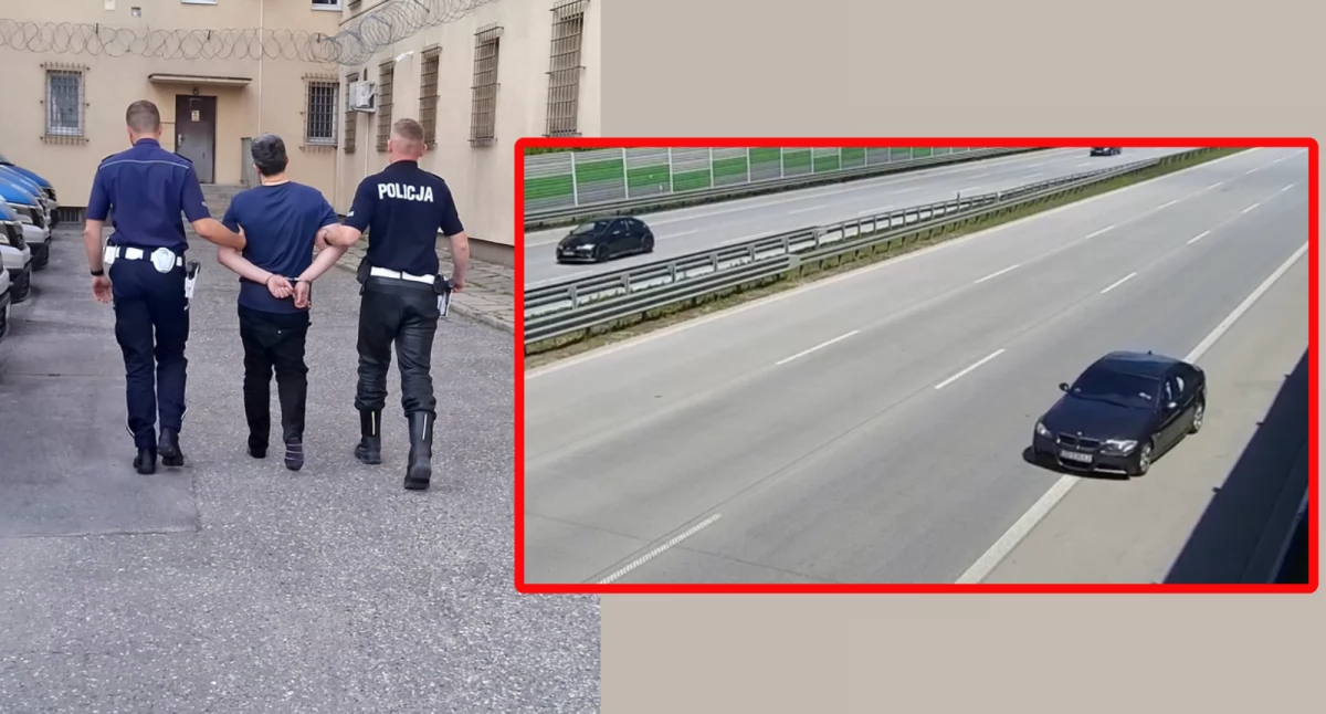 Kierowca BMW jechał pod prąd na autostradzie A1. Nagranie z groźnego incydentu