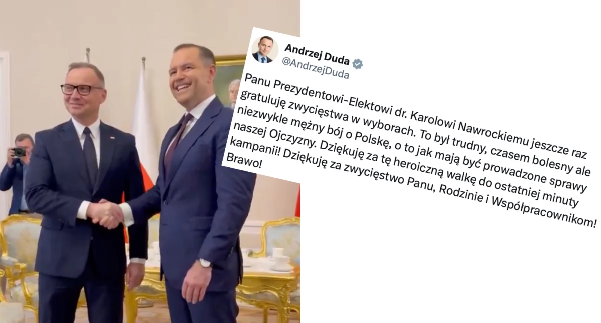 Karol Nawrocki oficjalnie przyjęty przez Andrzeja Dudę w Pałacu Prezydenckim