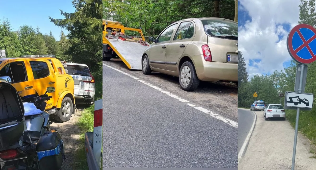 Wzmożone kontrole w Zakopanem. Odholowywanie źle zaparkowanych aut przy Morskim Oku