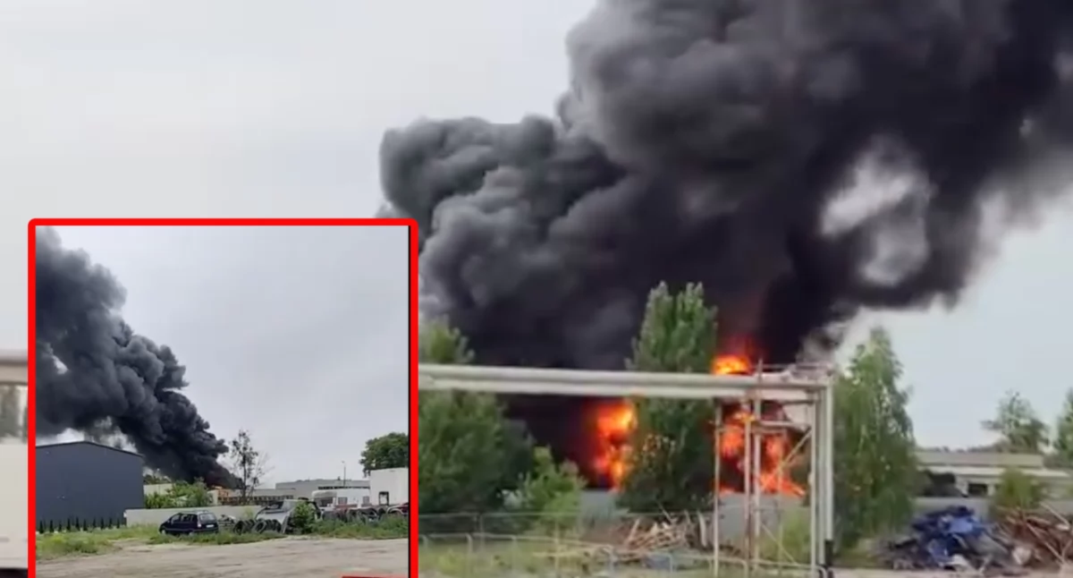 Pożar opon w Toruniu. 15 jednostek straży pożarnej w akcji