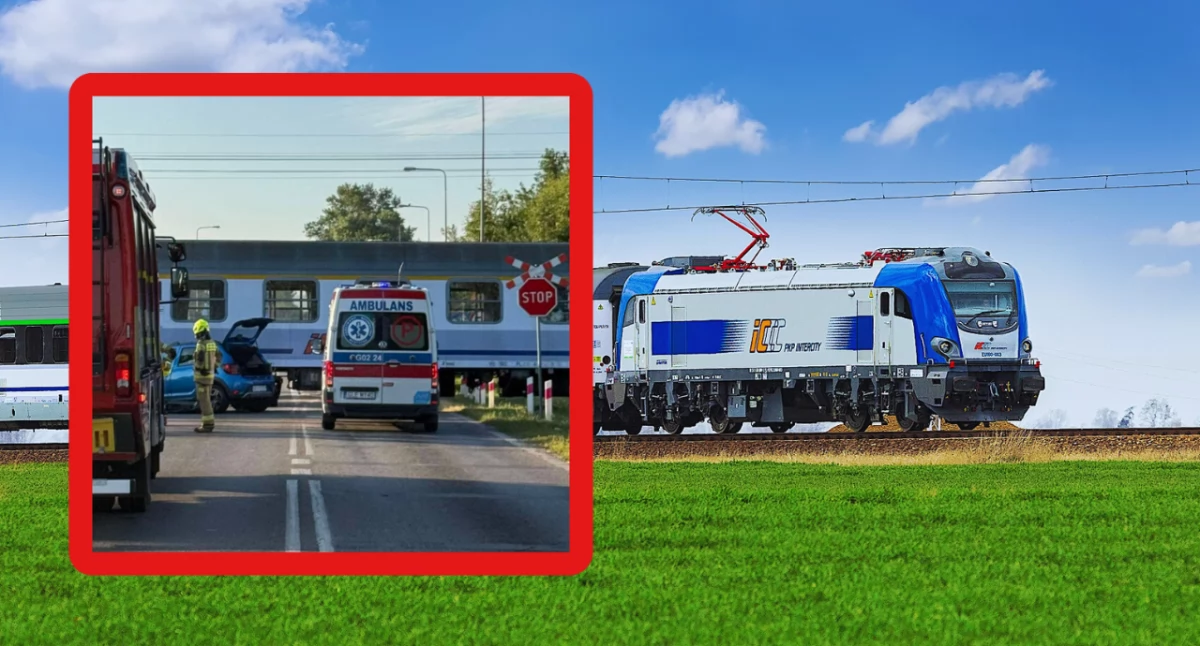 Garczegorze: Samochód uderzył w pociąg TLK – trzy osoby ranne [ZDJĘCIA]