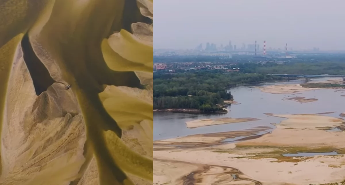 Najniższy stan Wisły w historii w Warszawie – 10 cm na Bulwarach. IMGW ostzrega przed suszą