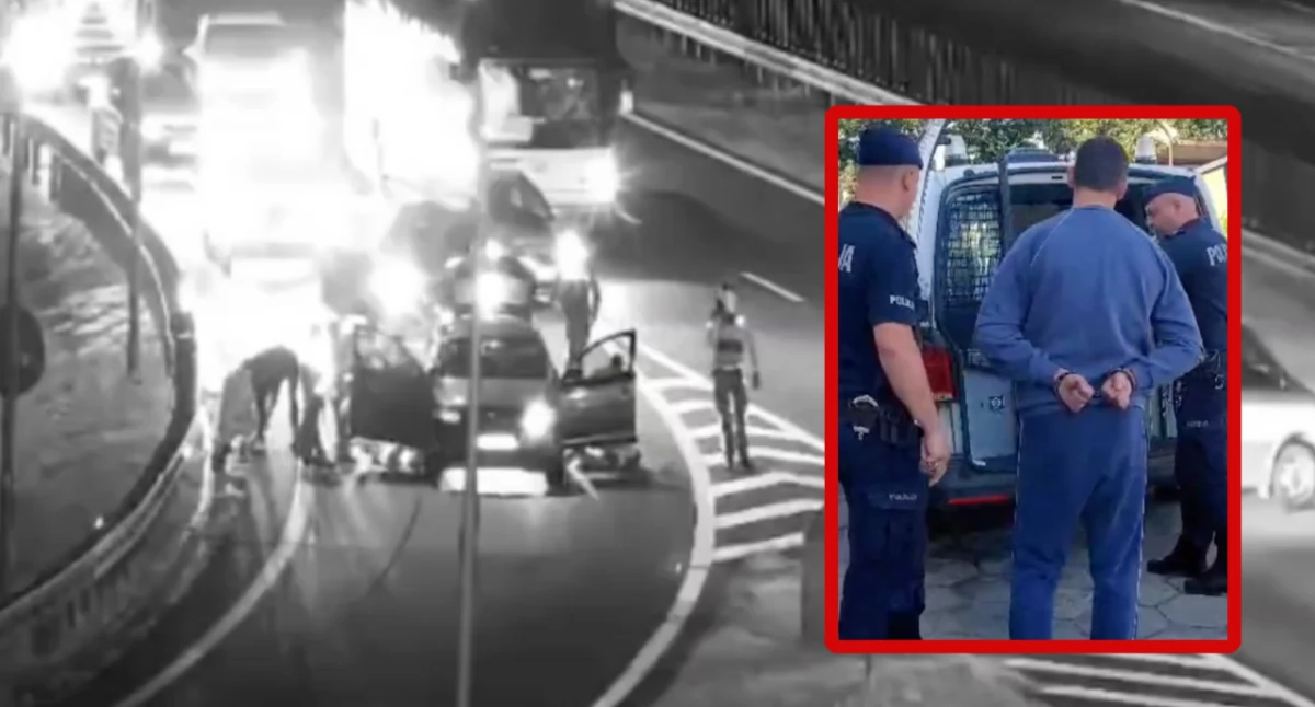 Policja zatrzymała na A2 Rosjan poszukiwanych za zabójstwo w Belgii. Zobacz nagranie z akcji
