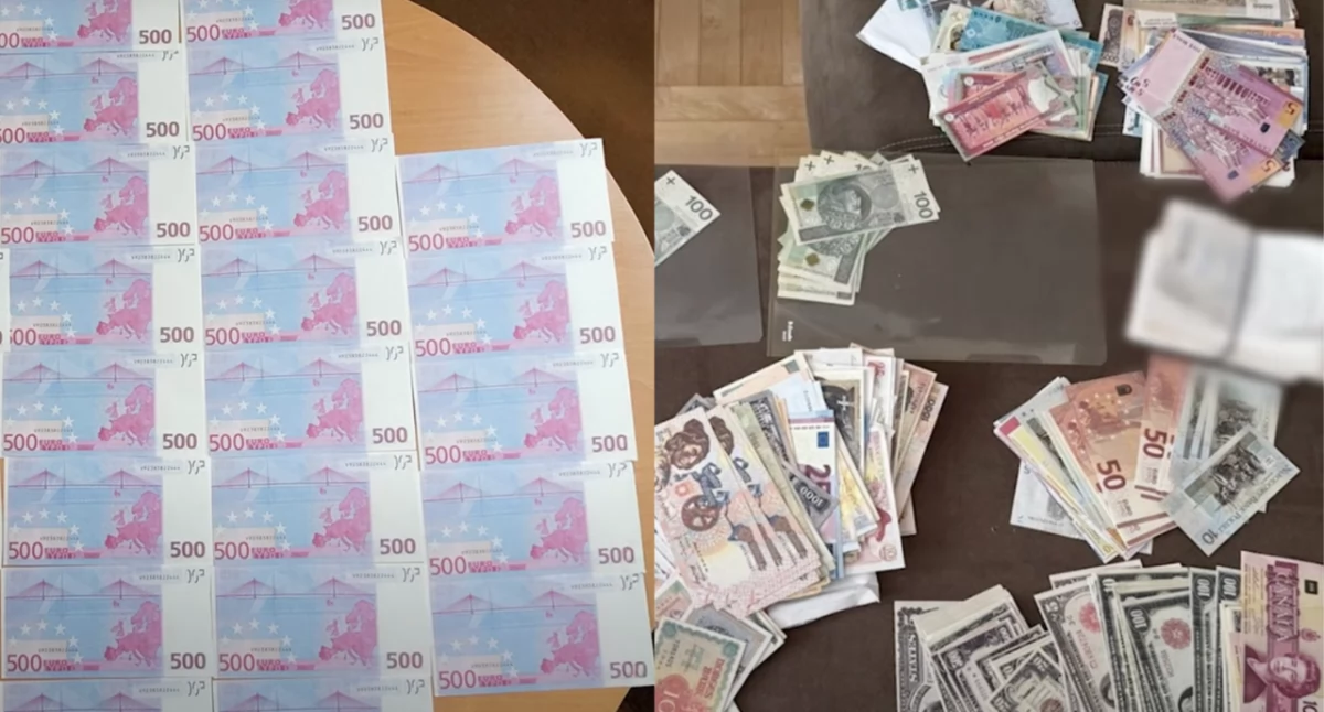 CBŚP zatrzymało fałszerza banknotów w Małopolsce. Podrabiał dolary, euro i złotówki