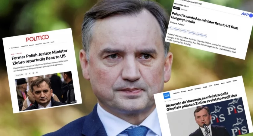 Świat śledzi ucieczkę Ziobry do USA. Bloomberg, AFP, Politico opisują każdy ruch
