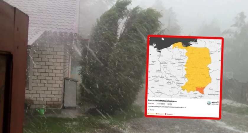 IMGW wydało pilne alerty. Burze, grad i silny wiatr nad Polską