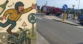 Paterk: Wypadek na rondzie. Kierowca motoroweru miał 2 promile alkoholu 