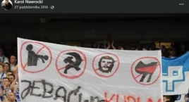Wraca post Nawrockiego z 2016 roku. Wulgarny transparent i symbole nienawiści
