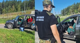 Kurierzy i kobieta zatrzymani za przemyt migrantów przez granicę z Litwą