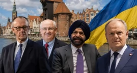 Gdańsk: Premier Tusk spotkał się z prezesem Banku Światowego i kanclerzem Niemiec przed szczytem Ukrainy