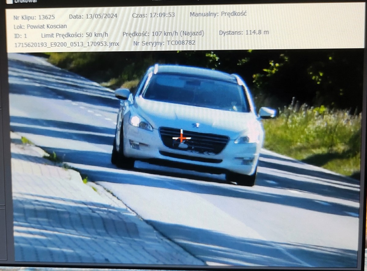 107 km/h w terenie zabudowanym