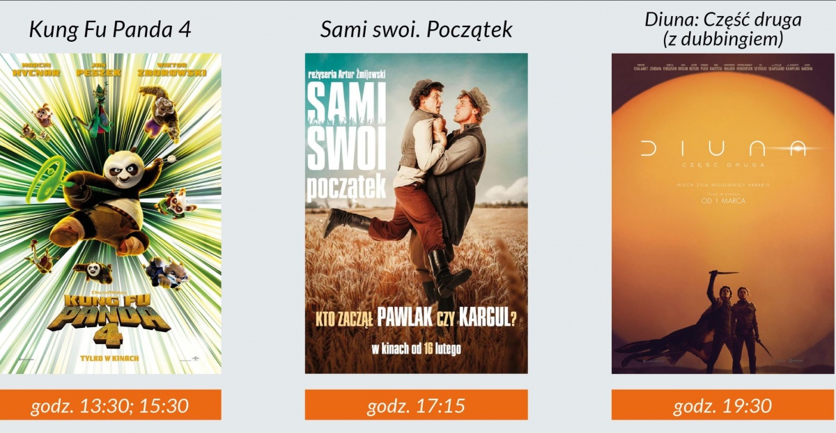 Sami swoi, Diuna, Kung Fu Panda. Kino w Kościanie już 13 marca!