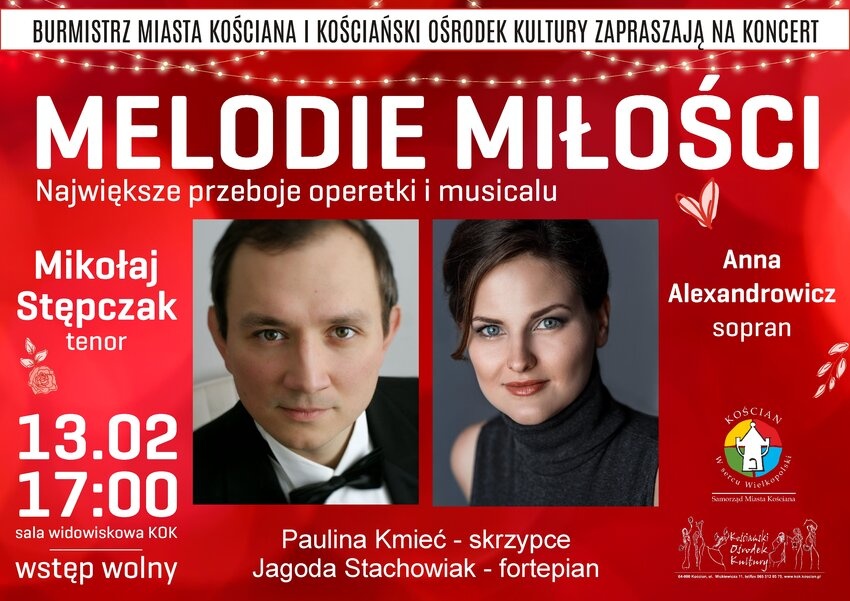 Melodie miłości. Wyjątkowy koncert w KOK już we wtorek!