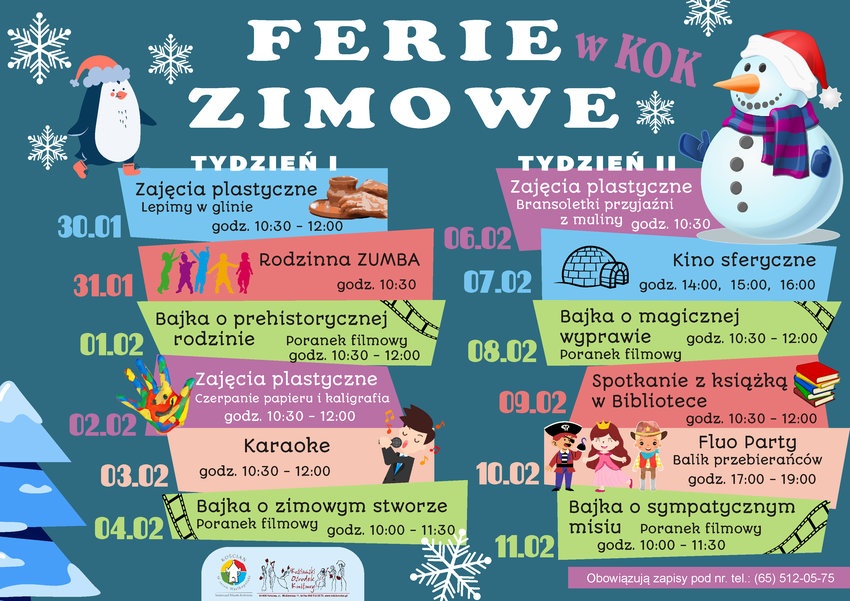 Ferie zimowe w KOK - ciekawe zajęcia dla dzieci!